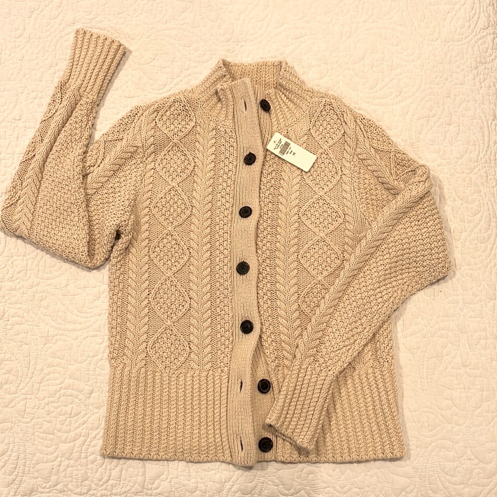 LL Bean Signature fisherman sweater cardigan XS